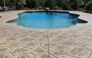 stamped concrete pool deck